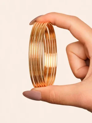 النگو YSX آینه ای 2 میل سایز 4 طلایی (بسته 6 عددی) کد B016