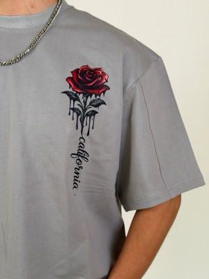 تیشرت طوسی Red rose پسرانه و مردانه
