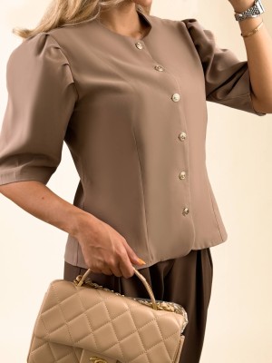 کت زنانه یقه گرد کد SOLIS