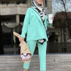 کت کرپ ابی پاستلی  زنانه کد 220