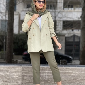 خرید مانتو لینن زنانه کد 372