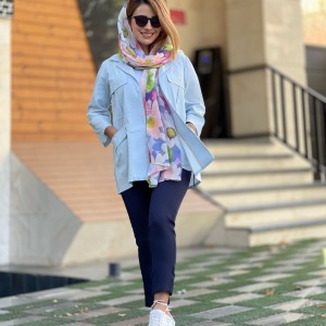 مانتو  لینن زنانه کد BLUE