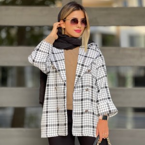 شکت چهارخانه شنل ترک زنانه  کد RARA