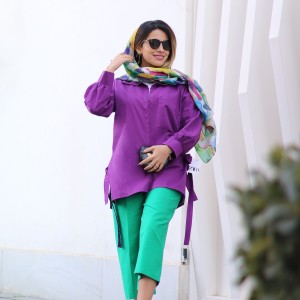مانتو شومیزی زنانه لینن بغل چاکدار کد NIA