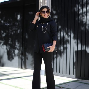 شلوار دم پا گشاد مشکی کلاسیک زنانه کد CLASSIC