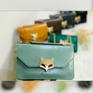 کیف  دستی مشکی روباهی  چرم زنانه کد SOSHI