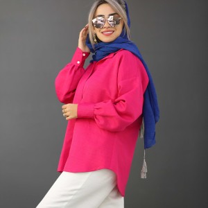 شال نخی پلیسه آبی کد LOWIS