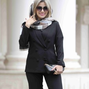 مانتو کتی مشکی جدید کرپ کد KAREN