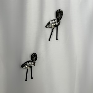 تیشرت اکسسوری دار دخترانه کد FLAMINGO