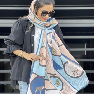 شال نخ پنبه طرح هرمس دخترانه کد0093