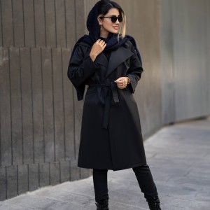 بارونی بلند کمردار ضد آب زنانه کد LAVA