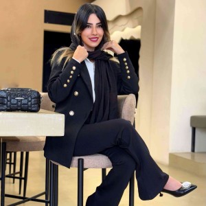 شلوار زنانه مشکی جدید کرپ مازراتی کد RAVEN