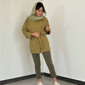 مانتو ترنچ کت جدید زنانه لینن کد PASTE