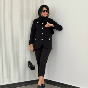 خرید شلوار کلاسیک مشکی زنانه کرپ کد CHATRI