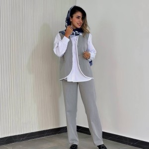 خرید ست وست ، شلوار و شومیز گاباردین کد SILVER
