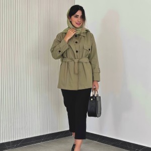 خرید مانتو کتی جدید کتان کد OPIN سارا مجیدی