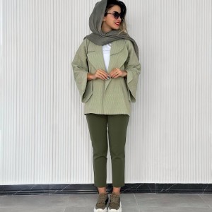 شلوار کلاسیک اسلیم یشمی زنانه کد KOMBA