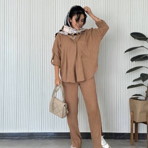 خرید شلوار واید زنانه بغل چاکدار جدید بامبو با طراحی منحصر به فرد سارا مجیدی کد TENI