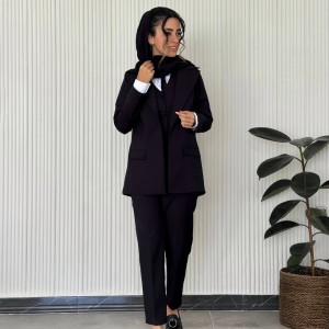 خرید جلیقه مشکی زنانه کت شلواری فاستونی