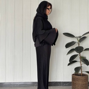 خرید مانتو و شلوار پلیسه مشکی