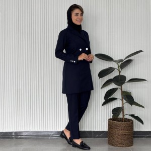 ست مانتو شلوار اداری سرمه‌ای