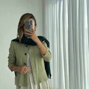 کت یقه گرد مغزپسته‌ای بامبو کد SOFI