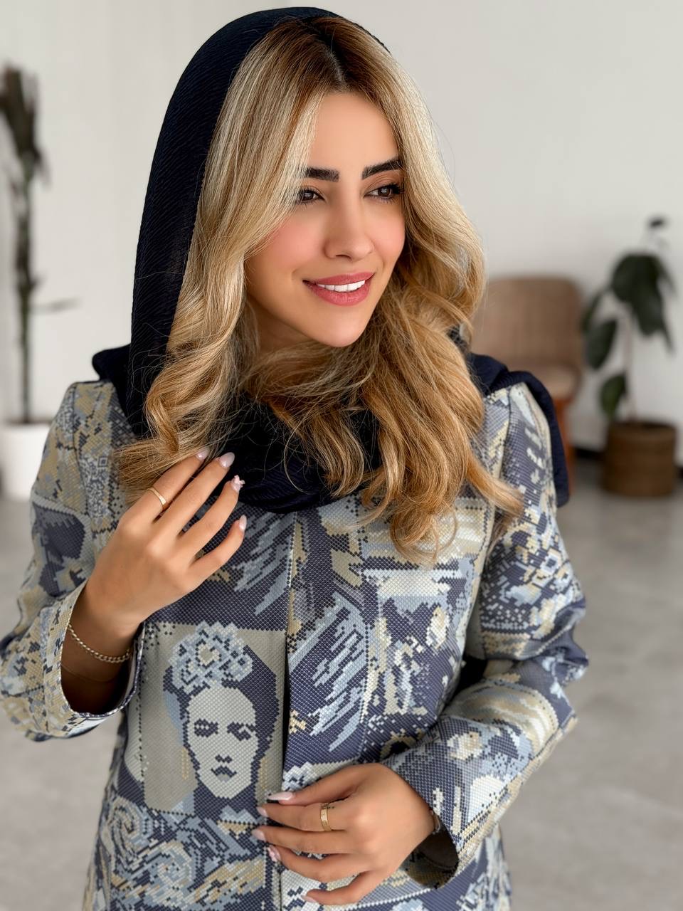 خرید ست کت پیکسلی آبی کت مینیاتوری آبی زنانه