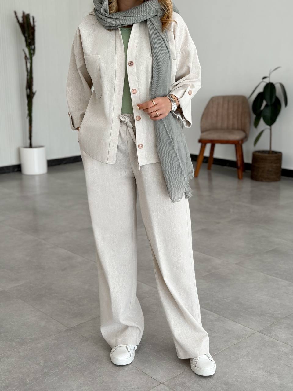 شومیز لینن پاستیل