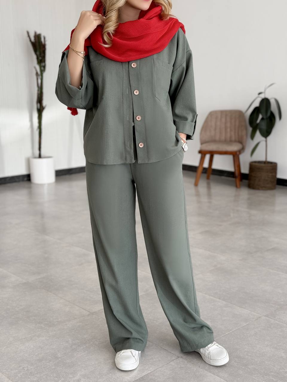 شومیز شلوار لینن سارا مجیدی