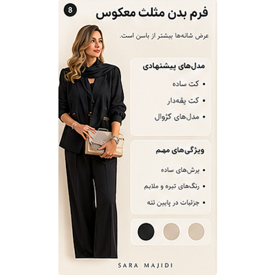 انتخاب کت برای فرم بدن مثلث معکوس