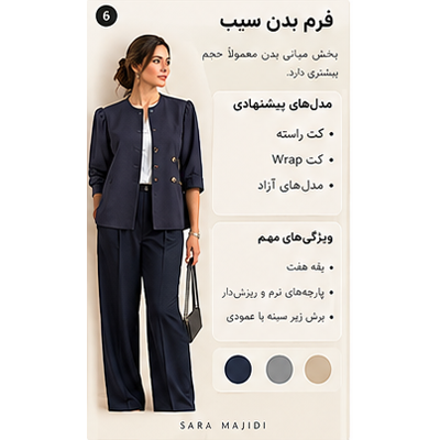 انتخاب کت برای فرم بدن سیب شکل