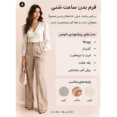 شومیز مناسب فرم بدن ساعت شنی زنانه