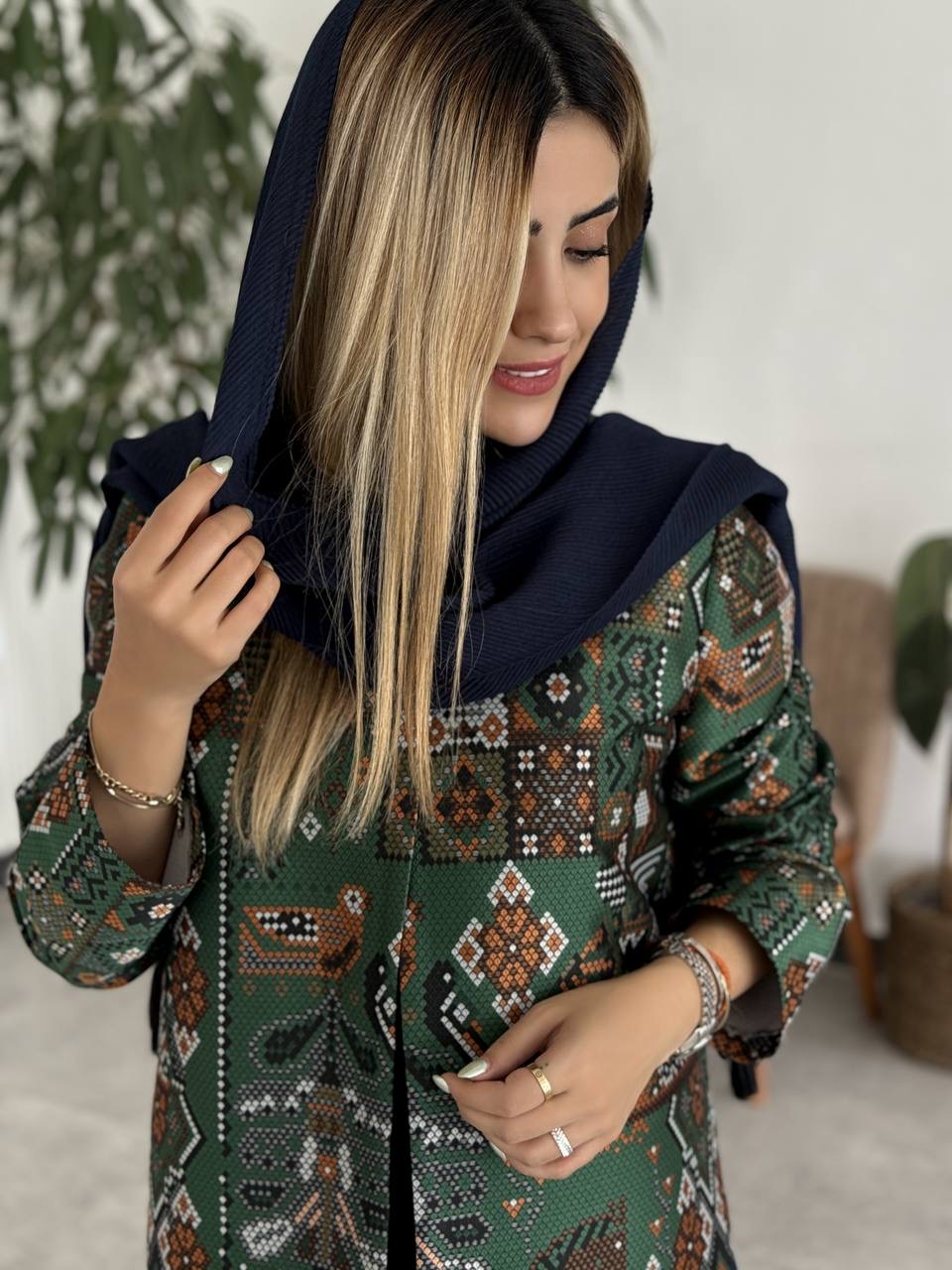 خرید کراپ کت پیکسلی زنانه سبز