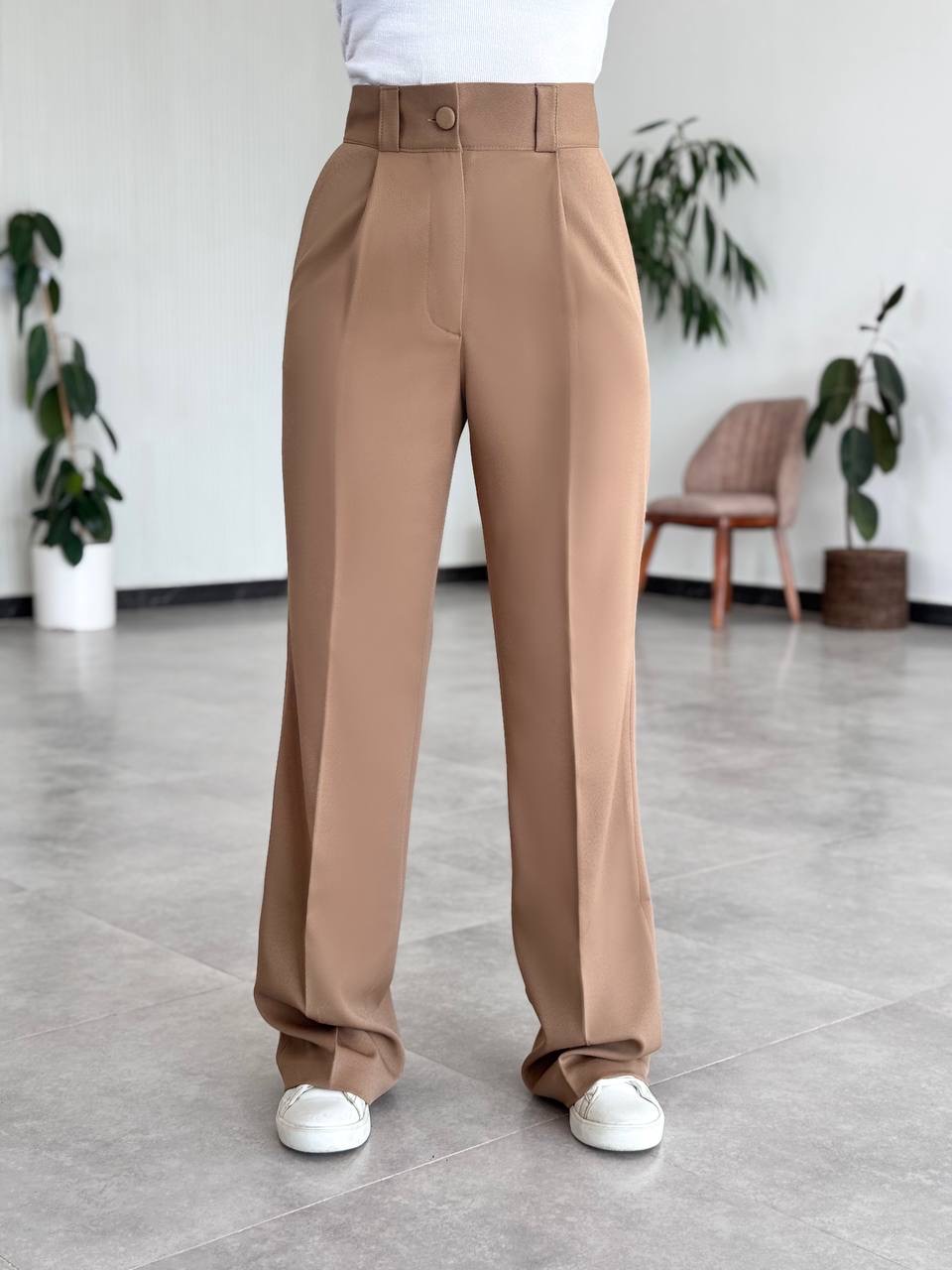 شلوار نیم بگ زنانه موکا قهوه ای