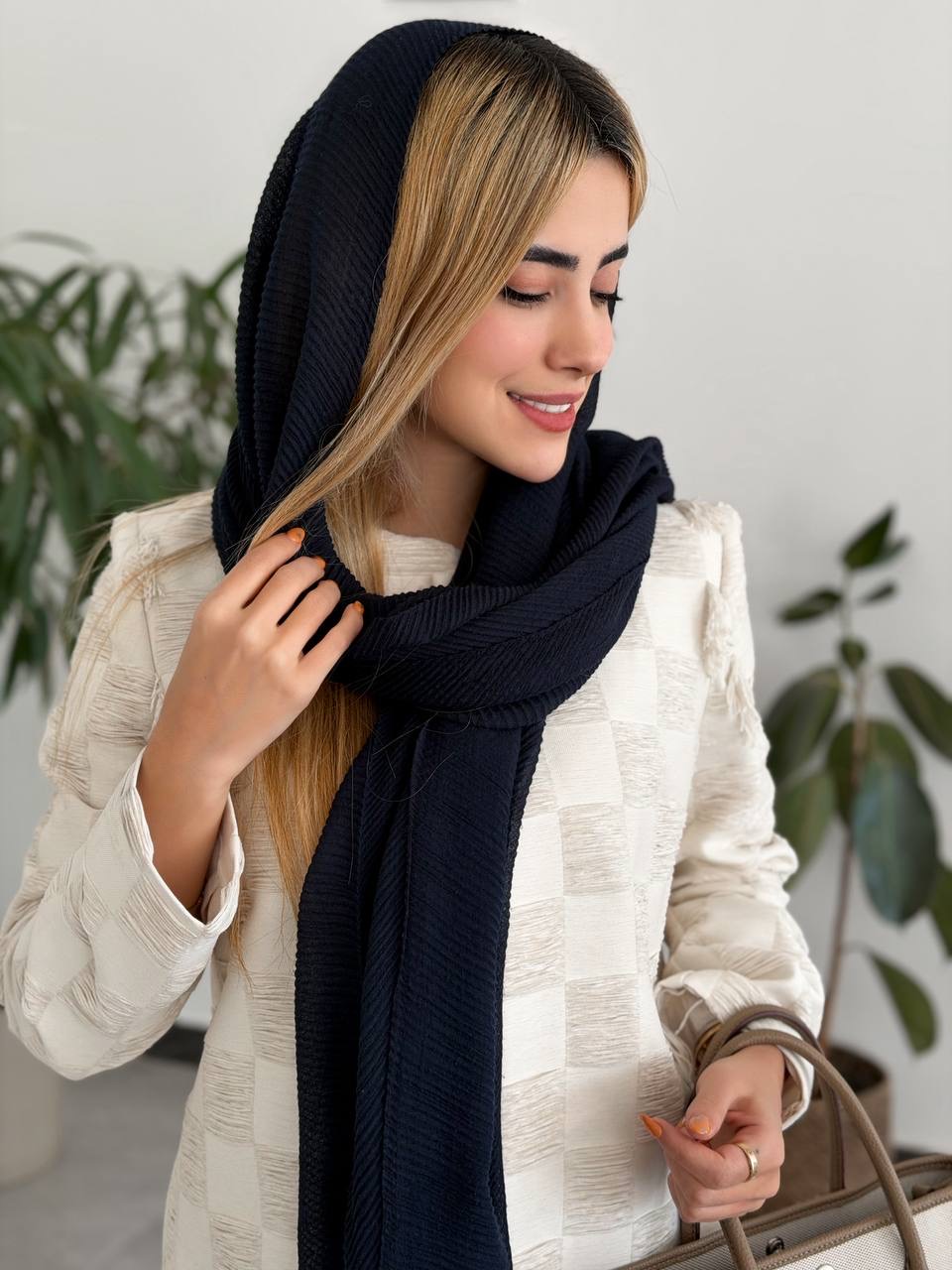 قیمت خرید کت ژاکارد ترندی کرمی زنانه