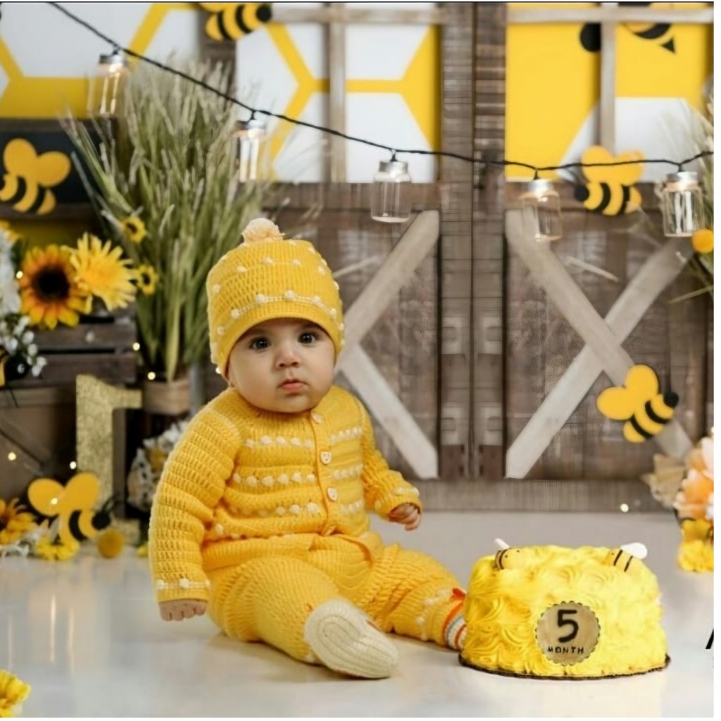 ست چهارتیکه نوزادی پسرانه مدل قلاب بافی کدQBE