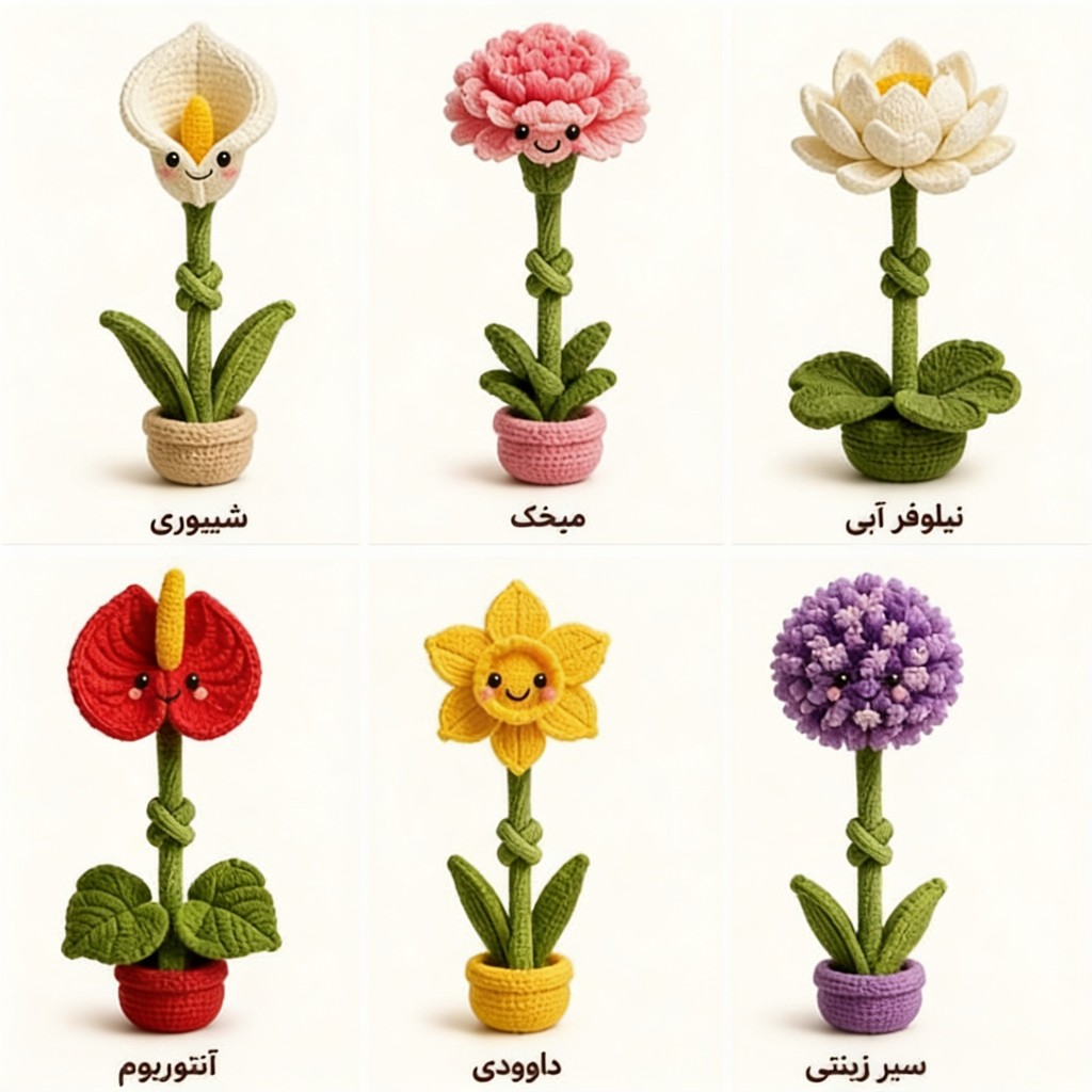 عروسک گردن دراز قلاب بافی کدF3