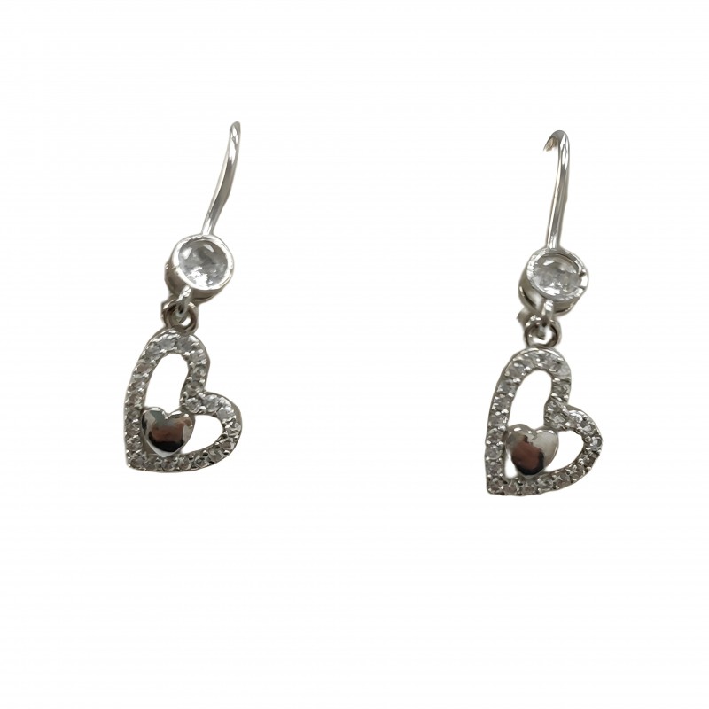 گوشواره نقره قلبی