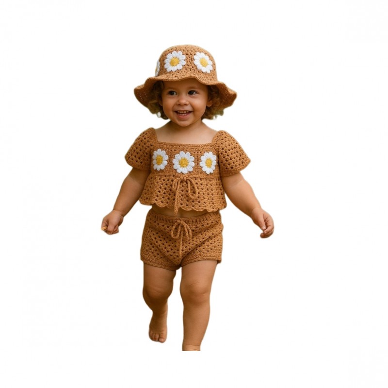 تاب شلوارک دخترانه بچه گانه با کلاه