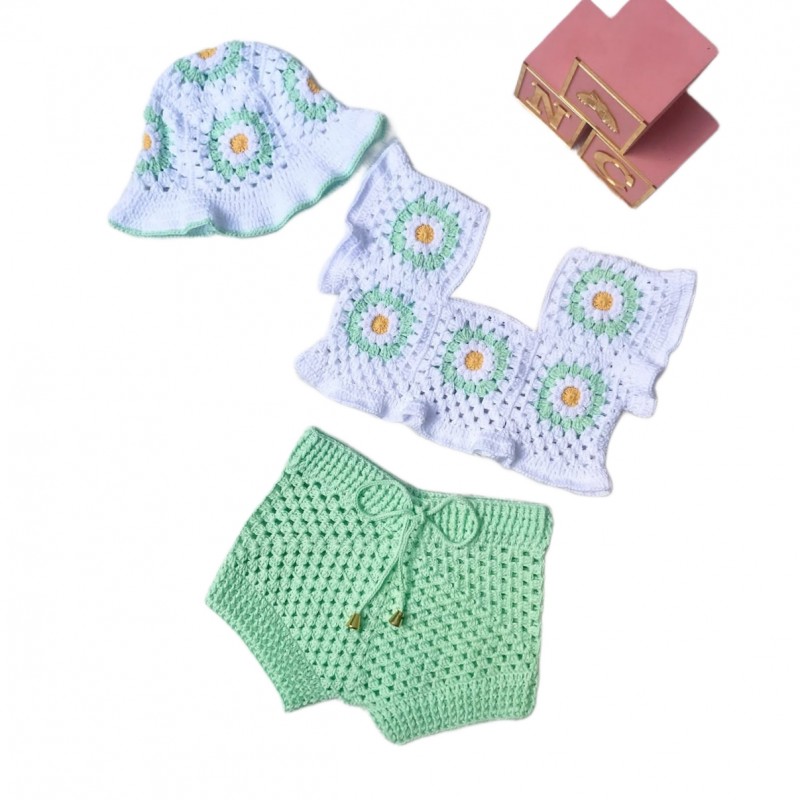 تاب شورتک بچه گانه دخترانه مدل فلاور ۰۲