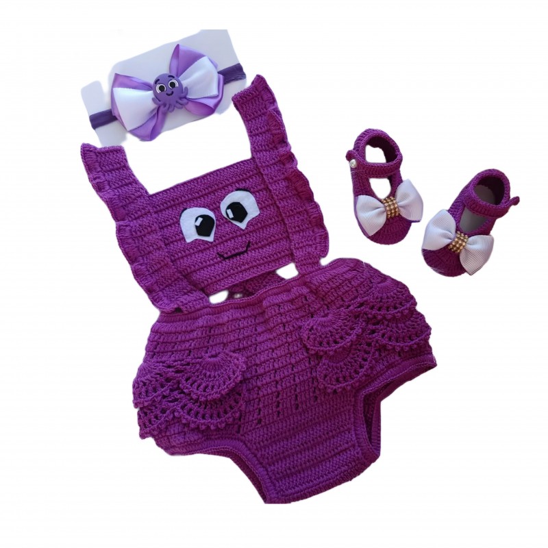 رامپر دخترانه نوزادی با پاپوش وتل