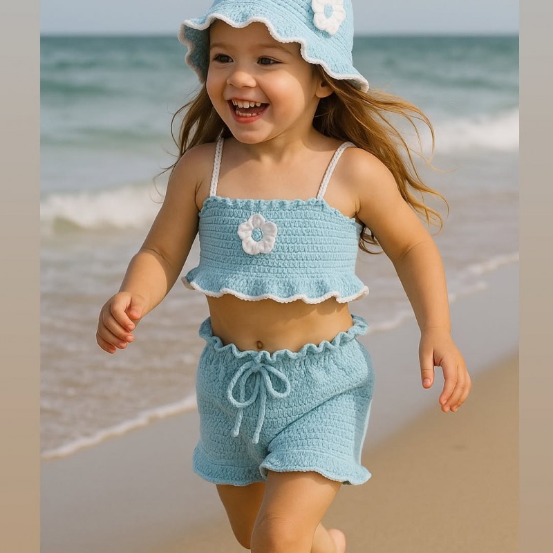 تاب شلوارک دخترانه با کلاه کد۵۵۴