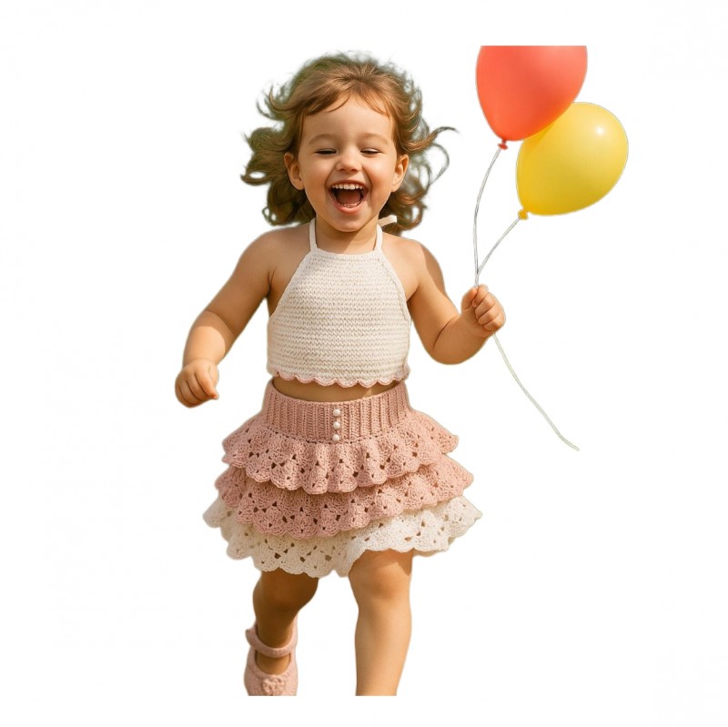 تاب دامن دخترانه با پاپوش کد۴۴۳