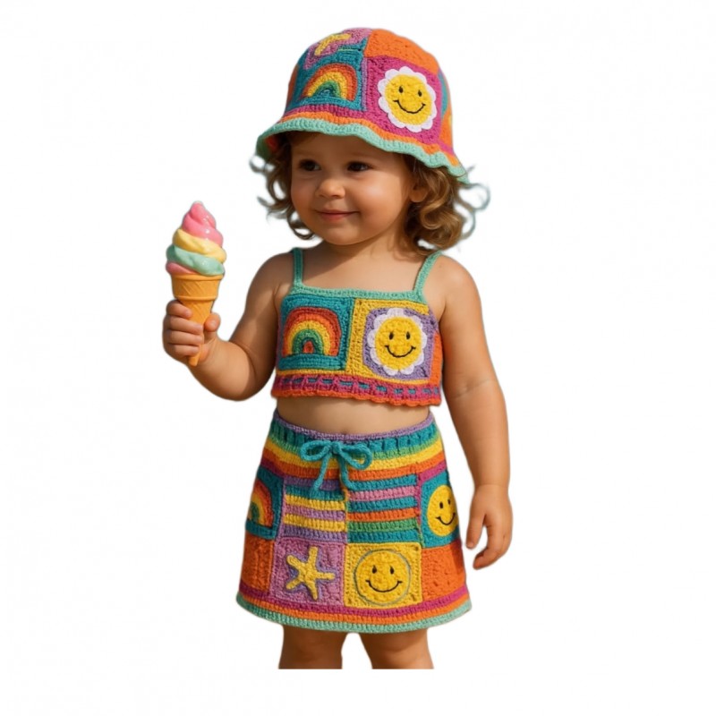 نیم‌تنه دامن دخترانه  با کلاه