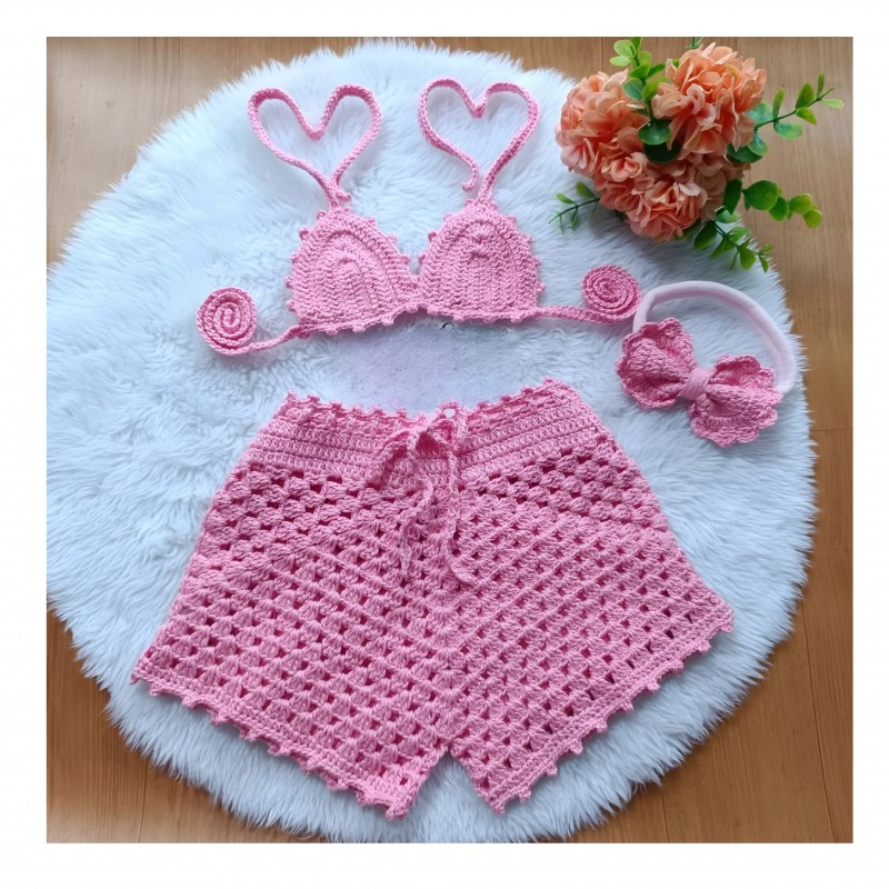 بیکینی شورتک با تل مدل Dr44