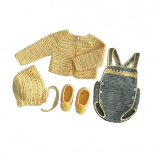 ست چهار تیکه سرهمی ژاکت کلاه پاپوش کدG45