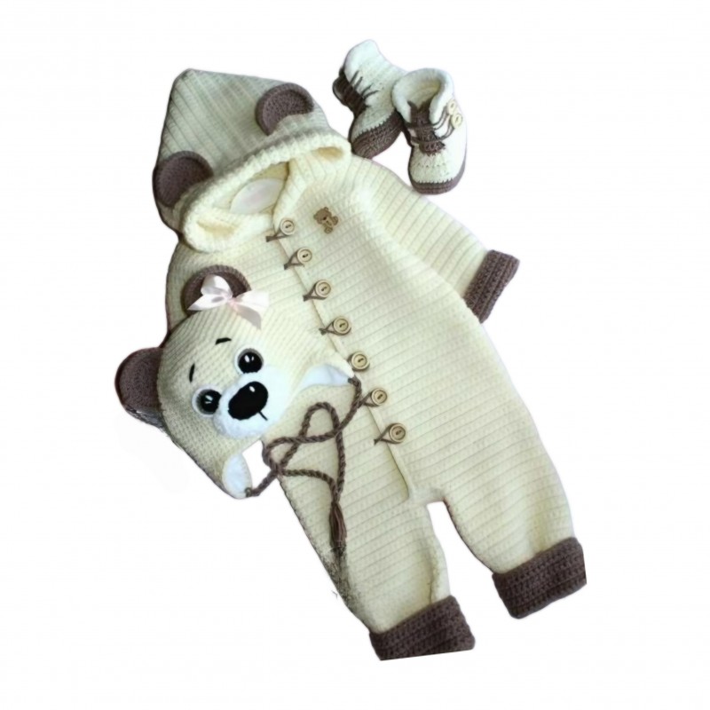 سرهمی نوزادی با کلاه و پاپوش کد GX430