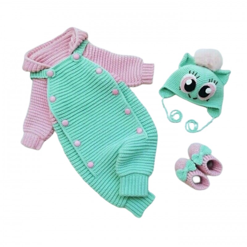 سرهمی نوزادی با کلاه وپاپوش کدGd440