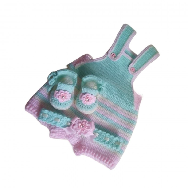 سرهمی دخترانه نوزادی با کلاه و هد کدGC33