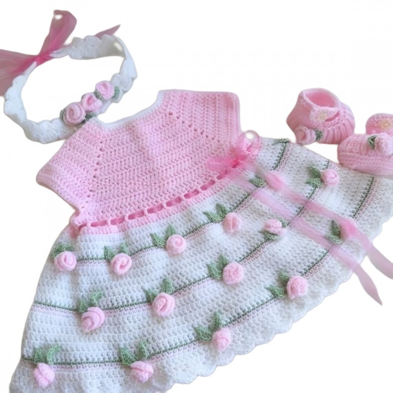 پیراهن دخترانه تیتیش باهد وپاپوش کد RDt32